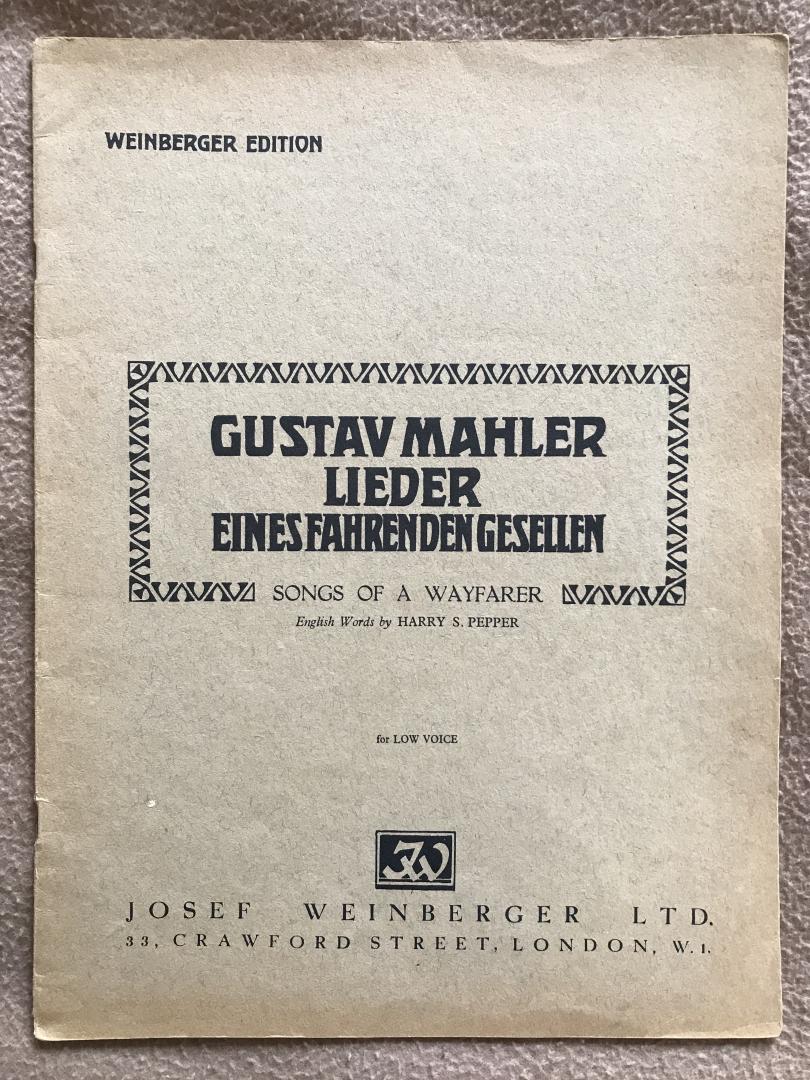 Mahler, Gustav - Lieder eines fahrenden Gesellen, tief / Songs of a Wayfarer, low