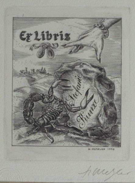 Metzler, Hansjörg. - Exlibris voor Stefanie Kunze.