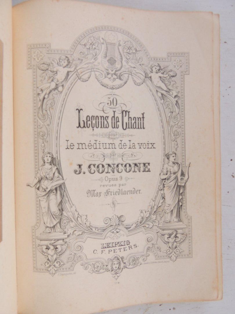 Concone, J. - Max Friedlaender - 50 Lecons de Chant. Le médium de la voix - Unterrichtslieder. Eine Sammlung von 60 beruhmter Lieder fur eine Singstimme mit Klavierbegleitung. MITTLERE STIMME