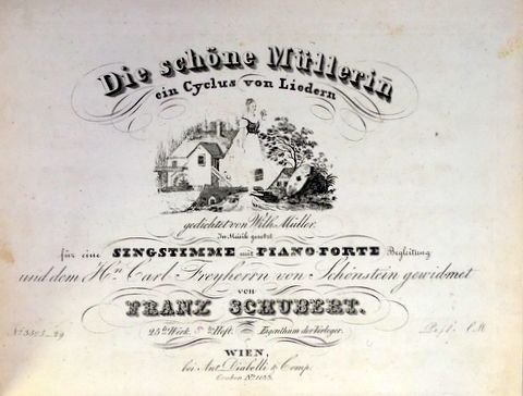 Schubert, Franz: - [D 795/18-20] Die schöne Müllerin. Ein cyclus von Liedern für eine Singstimme mit Piano-Forte-Begleitung. 25tes Werk [handschr.:] 5) tes Heft