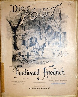 Schäffer, H.: - Die Post. Rêverie für Piano. Op. 252. Brillante Fantasie Transcription für Piano zu 4 Händen