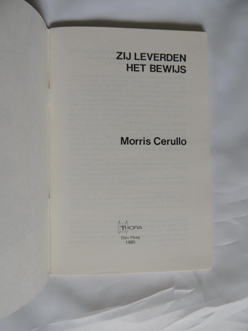 Cerullo, Morris - Zij leverden het bewijs