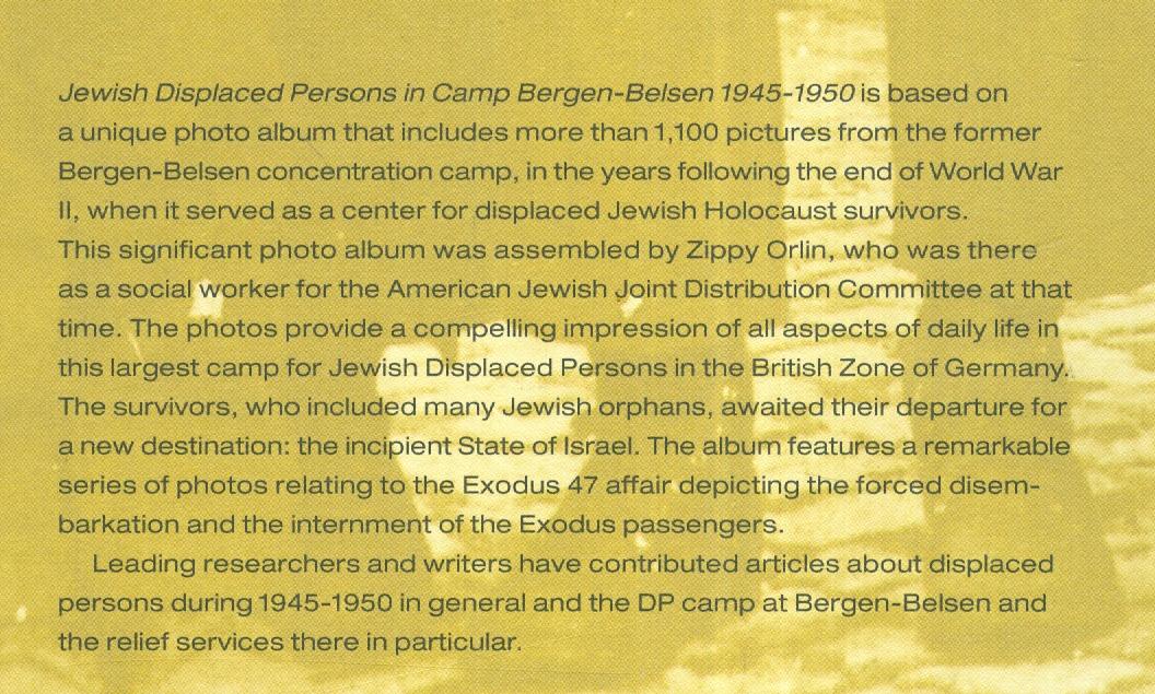 Mitzman, Phyllis (editor) - Jewish Displaced Persons Camp Bergen-Belsen 1945-1951 - the unique photo album of Zippy Orlin
