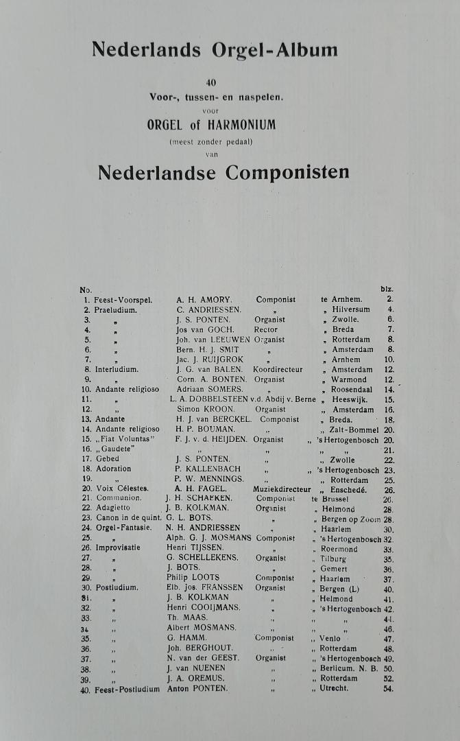Mosmans, H. - Nederlands Orgel-Album I