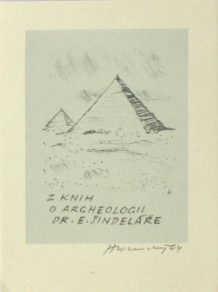 Hlinovsky, Stanislav. - Exlibris voor Archeolgii. Dr. E. Sindelare.