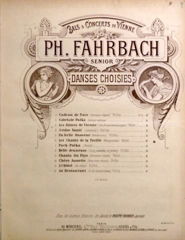 Fahrbach, Philipp (Sr.): - Cadeau de noce. (Hochzeits-Kügerl). Polka. Op: 297