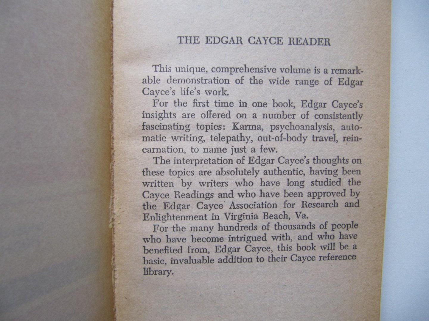 Editor Hugh Lynn Cayce - The Edgar Cayce Reader