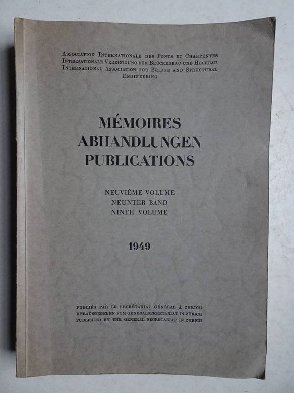 Var. authors. - Mémoires/ Abhandlungen/ Publications. Neuvième volume/ Neunter Band/ Ninth volume. 1949.