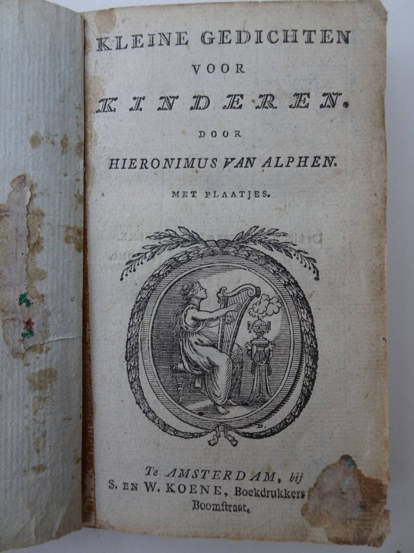 Alphen, Hieronimus van. - Kleine gedichten voor kinderen.