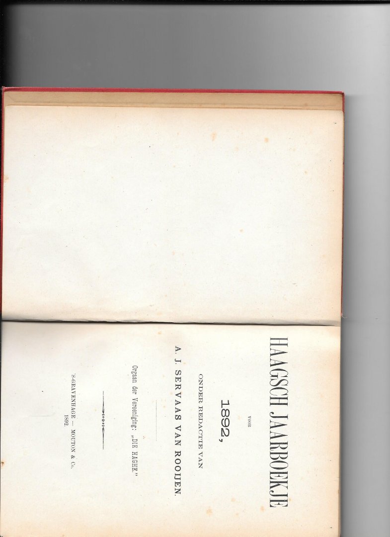 Servaas van Rooijen, A J - Haagsch Jaarboekjevoor 1892