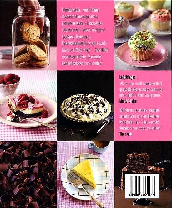 Malouf , Tarek . Hummingbird Bakery . [ ISBN 9789048301911 ] 1519 - Het Hummingbird Bakboek. ( Limoenvlaai, worteltaart, marshmallowcupcakes, pompoenvlaai, chocolade-notenrepen, haver-rozijnenkoekjes, brownies, bosbessenmuffins en kwarktaart uit New York - heerlijke recepten uit de favoriete banketbakkerij in Londen.