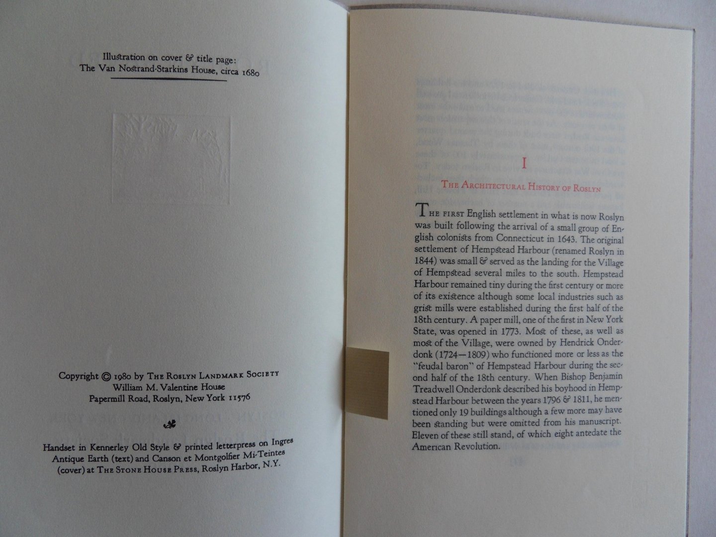 Gerry, Roger [ For the Roslyn Landmark Society ]. - Roslyn Saved. [ Bibliophile edition ].