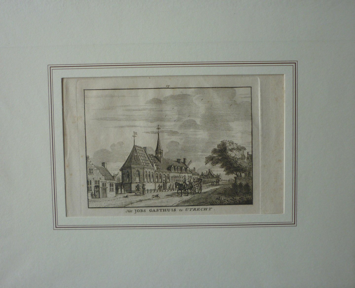 Spilman, Hendrik - Het Jobs Gasthuis te Utrecht. Originele kopergravure