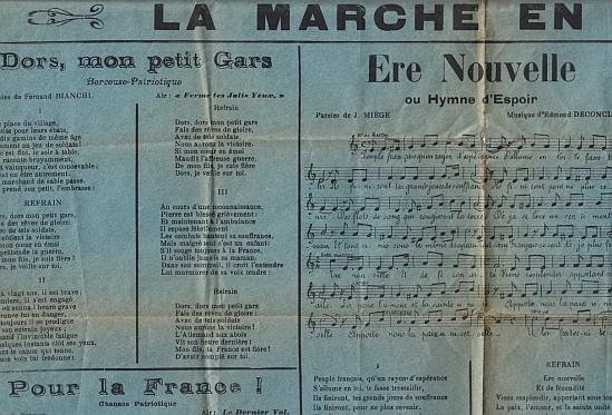 GRANDE GUERRE - La marche en avant / Les chansons de route. (Strijdliederen uit de Eerste Wereldoorlog).