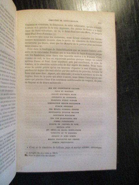 Par l'Abbé J. Gaume - Les Trois Rome, Tôme Quatrième. Histoire des Catacombes. Journal d'un Voyage en Italie accompagné d'un plan de rome ancienne et moderne, d'un plan de rome souterraine ou des catacombes