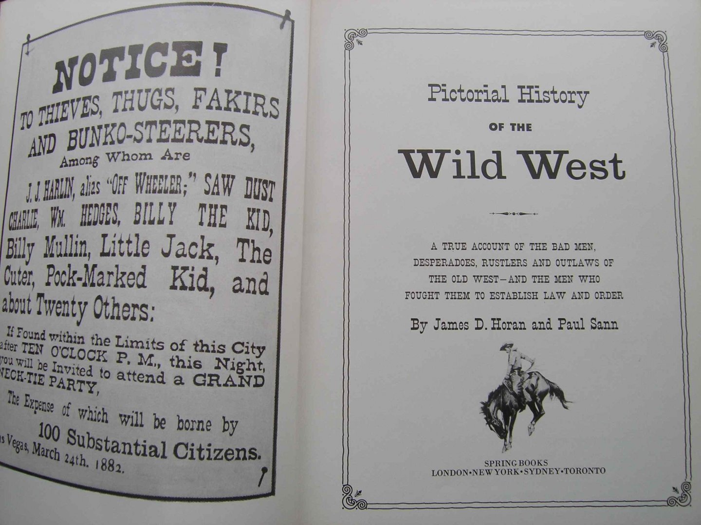 Horan, James D.  & Paul Sann - Pictorial History of the Wild West