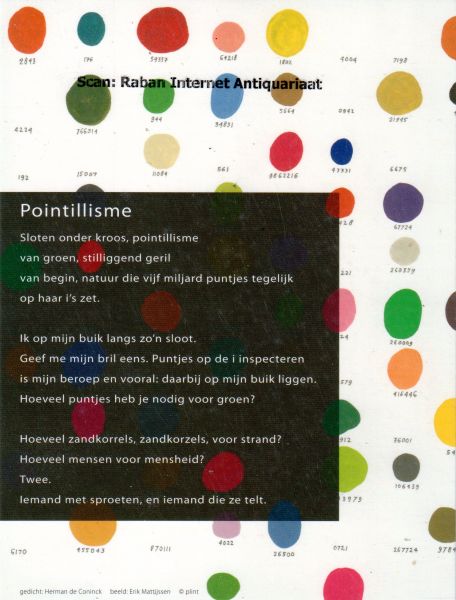 Coninck, Herman de - Prentbriefkaart: gedicht: Pointillisme