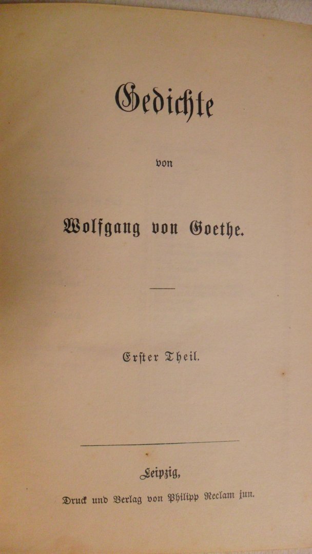Goethe Wolfgang von - Goethe's Gedichte