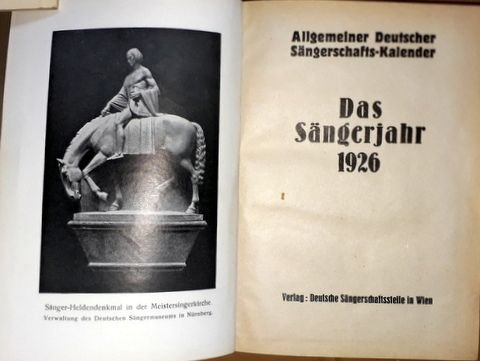 Deutsche Sängerschaft: - Das Sängerjahr 1926. Allgemeiner Deutscher Sängerschafts-Kalender