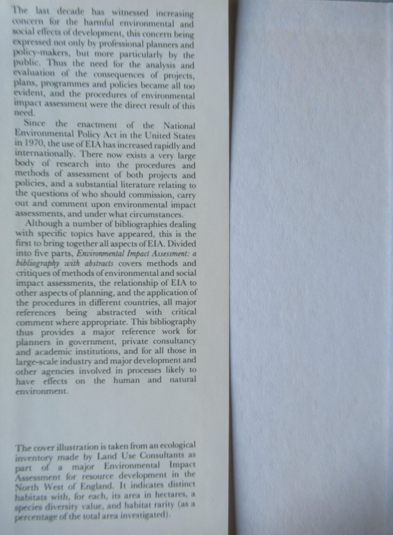 Clark. Brian D. - Bisset, Ronald - Wathern, Peter - Environmental Impact Assessment a bibliography with abstracts