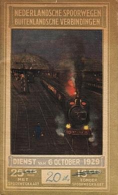 (HEIJENBROCK, Herman). NEDERLANDSCHE SPOORWEGEN - Buitenlandsche verbindingen. Dienst van 6 October 1929.