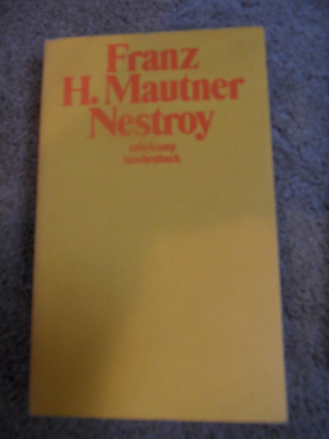 Mautner, Franz H. - Nestroy
