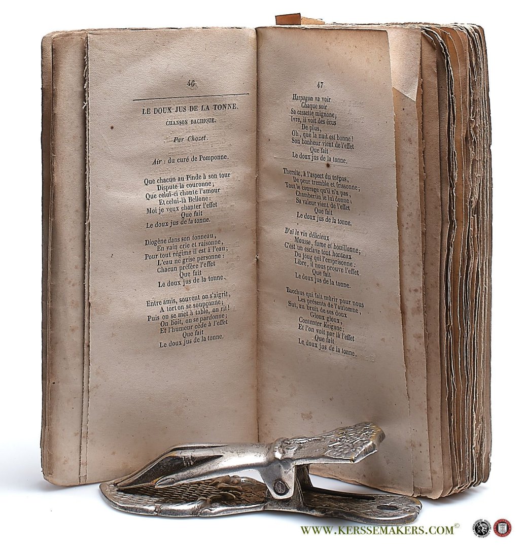Halbert d'Angers, (Arthur) (Ed.) - Chansonnier complet et universel; contenant des Chansons pour naissances, baptêmes, mariages, noces, réunions de famille, fêtes, et assemblées d'amis; chansons patriotiques. Annotées, revues et mises en ordre. Sous le patronage de BBBBB rangés.