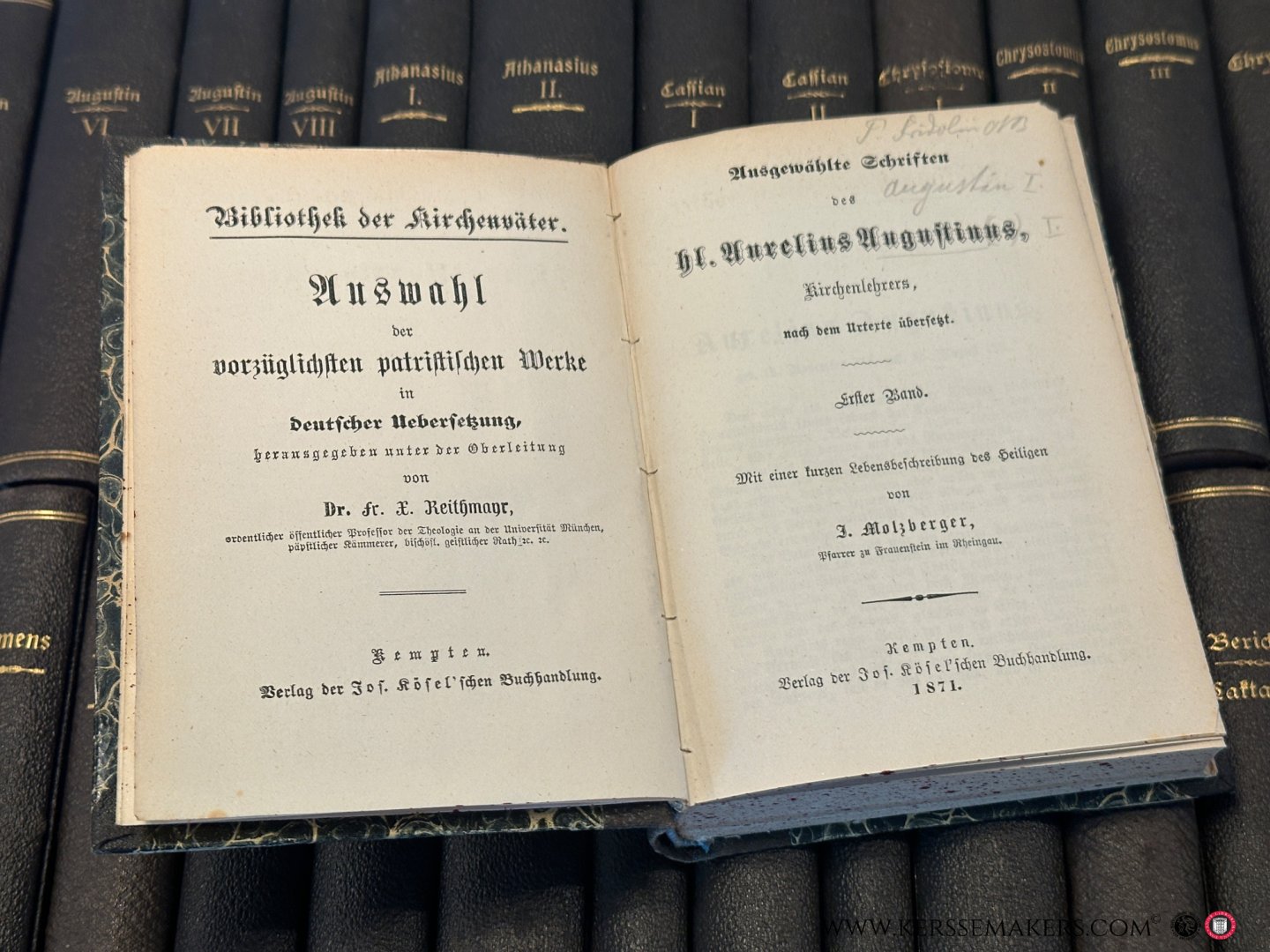 Gallhofer, Valentin / Widén, M. M. / Reichmann, J. / Möhler, J. (Hrsg.). - Bibliothek der Kirchenväter. Auswahl der vorzüglichsten patristischen Werke in deutscher Übersetzung. [63 volumes of the series].