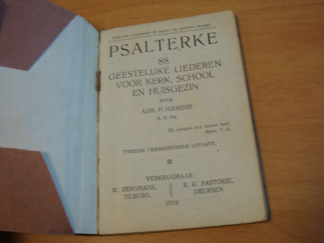 Hamers, P - Psalterke - 88 Geestelijke liederen voor Kerk, school en huisgezin