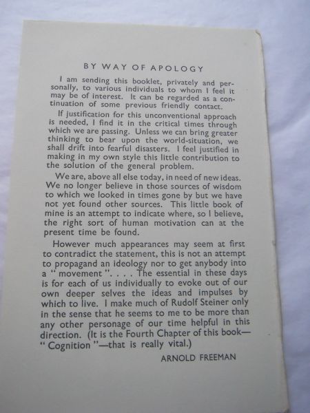 Freeman, A. - Why I am a "Steinerian"