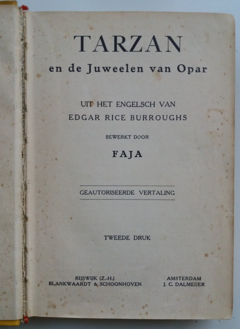 Burroughs, Edgar Rice - Tarzan en de juweelen van Opar (Bewerkt door Faja)
