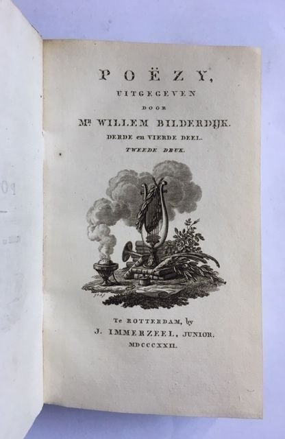 Bilderdijk, Willem - Poëzy uitgegeven door Willem Bilderdijk - Eerste, tweede, derde en vierde deel (twee banden)