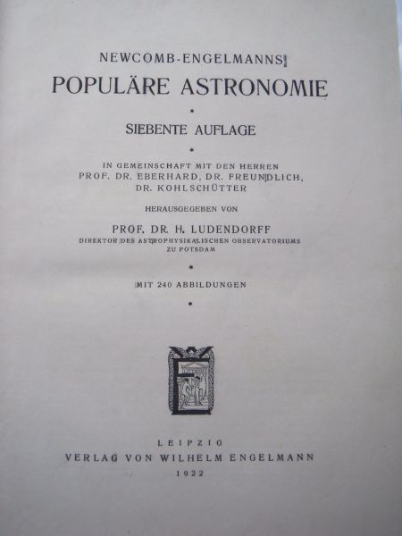 Ludendorff, H. - Newcomb-Engelsmanns  Populare Astronomie