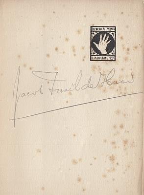 (HAAN, Jacob Israël de). GRESHOFF, Jan - Het gefoelied glas. Persoons- en boekbeschrijvingen. (Met de handtekening van Jacob Israël de Haan).