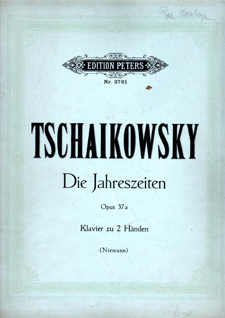 Tschaikowsky - Diie Jahreszeiten opus 37a Klavierzu 2 handen