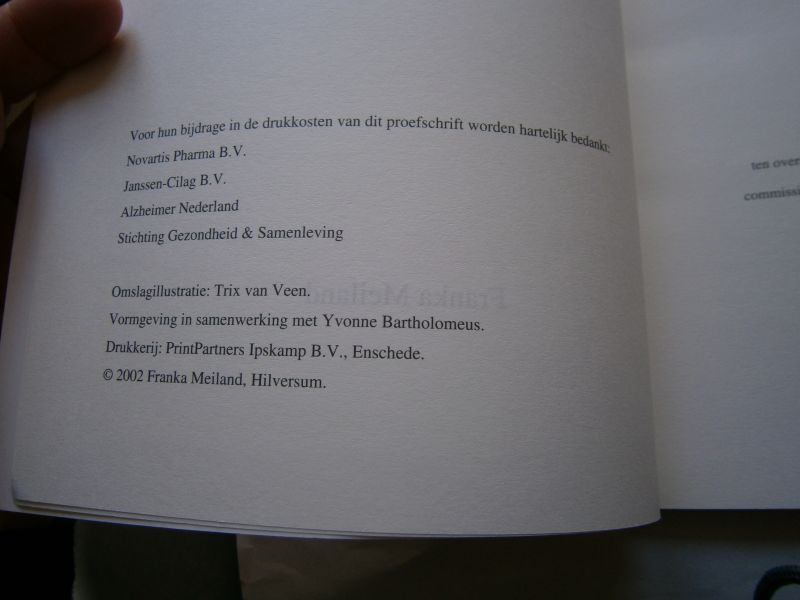 Meiland, Franka - Wachten op opname