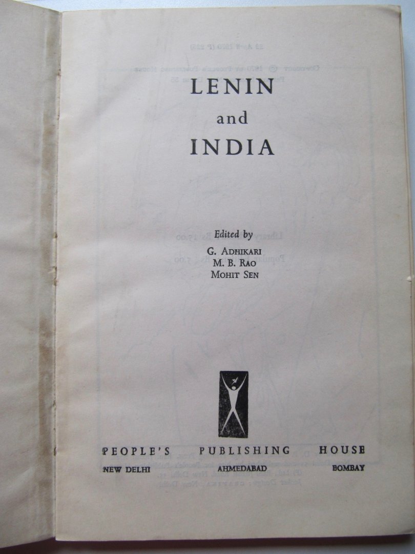 G. Adhikari - M. Rao - Mohit Sen - Lenin and India