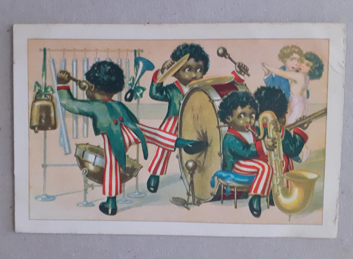 F.G. Lewis en anderen - twee racistische ansichtkaarten / two racist postcards