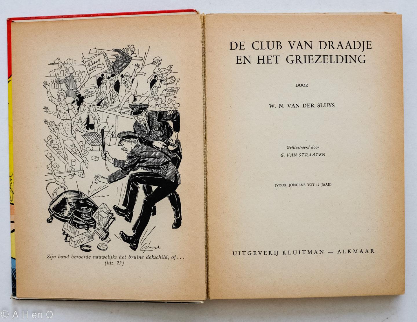 Sluys, W N van der  Jr en Gerard van Straaten - De club van Draadje en het griezelding   - door W.N. van der Sluys ; geïllustreerd door G. van Straaten.