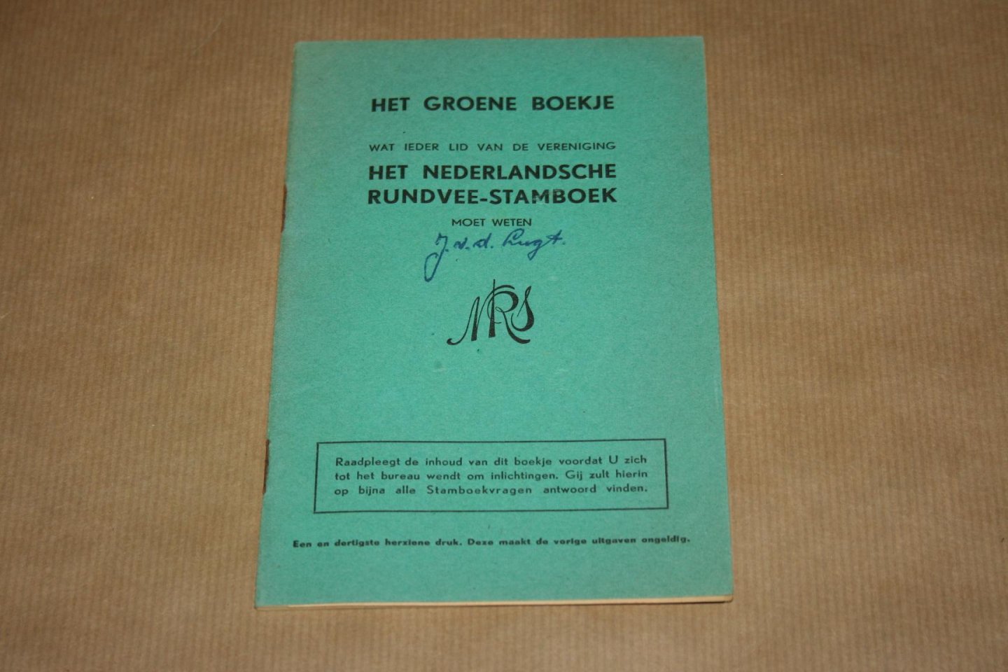  - Het Groene Boekje -- Het Nederlandsche Rundvee-Stamboek