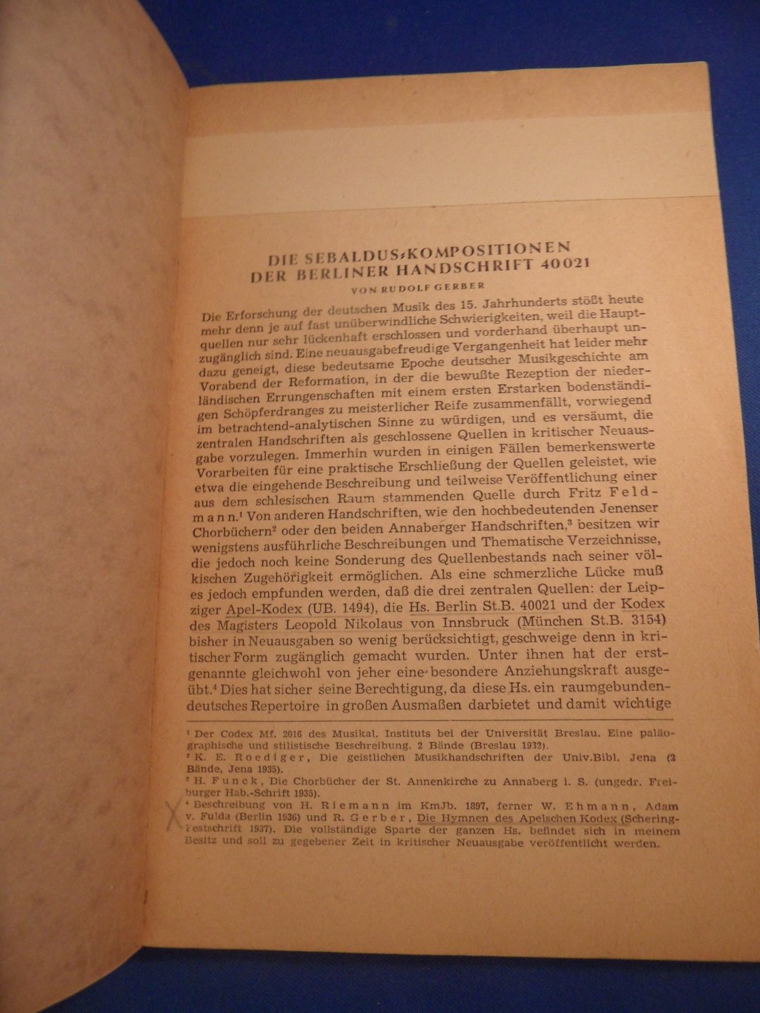 Gerber, Rudolf - Die Sebaldus Kompositionen der Berliner Handschrift