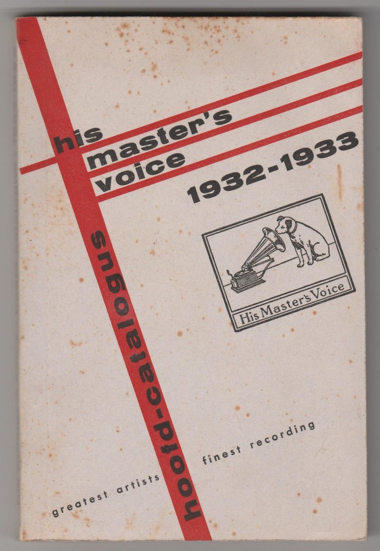  - His masters voice hoofd-catalogus 1932-1933