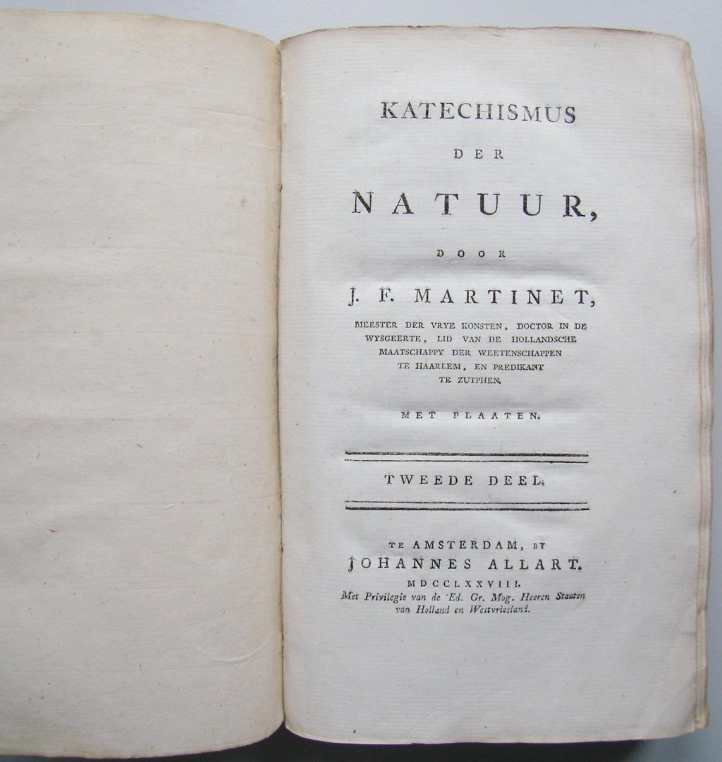 Martinet, J.F. / Vinkeles, Reinier (gravure) - Katechismus der natuur, 2 delen Martinet, J.F. / Vinkeles, Reinier (gravure) - Katechismus der natuur, 2 delen