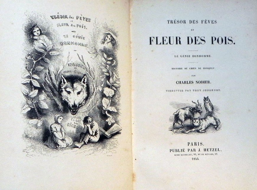 Nodier, Charles (vignettes par Tony Johannot). le genie bonhomme, histoire du chien de brisquet - Tresor des feves et Fleur des pois.