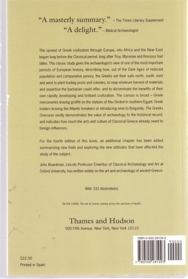 Boardman, John (ds1372A) - The Greeks Overseas / The Early Colonies and Trade