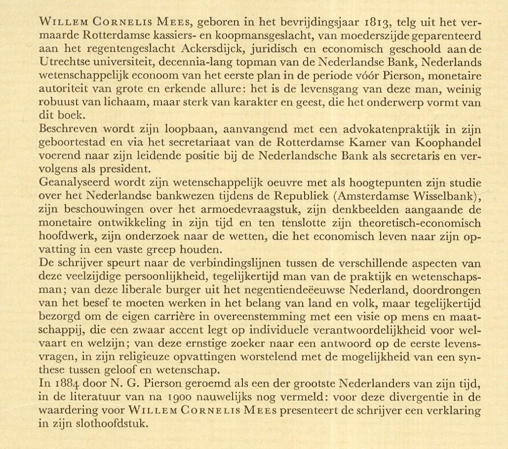 Laar, Dr. H.J.M. van de - Opperbankier en wetenschapsman Willem cornelis Mees - 1813-1884