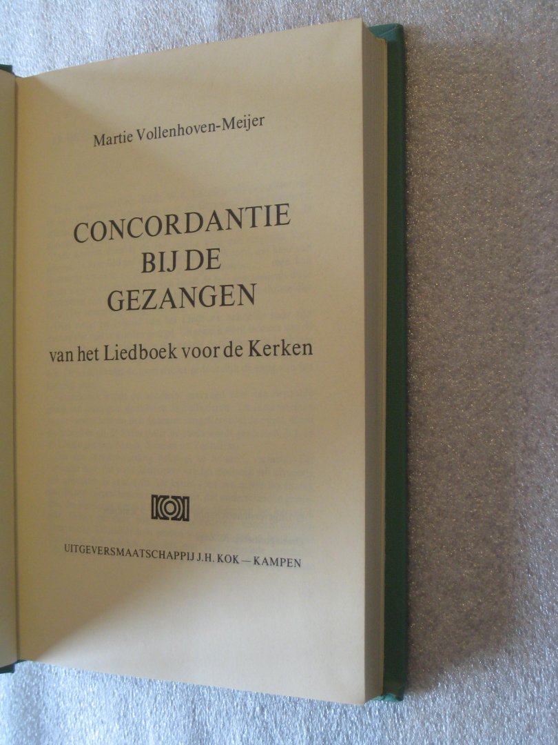 Vollenhoven-Meijer, Martie - Concordantie bij de Gezangen van het Liedboek voor de Kerken