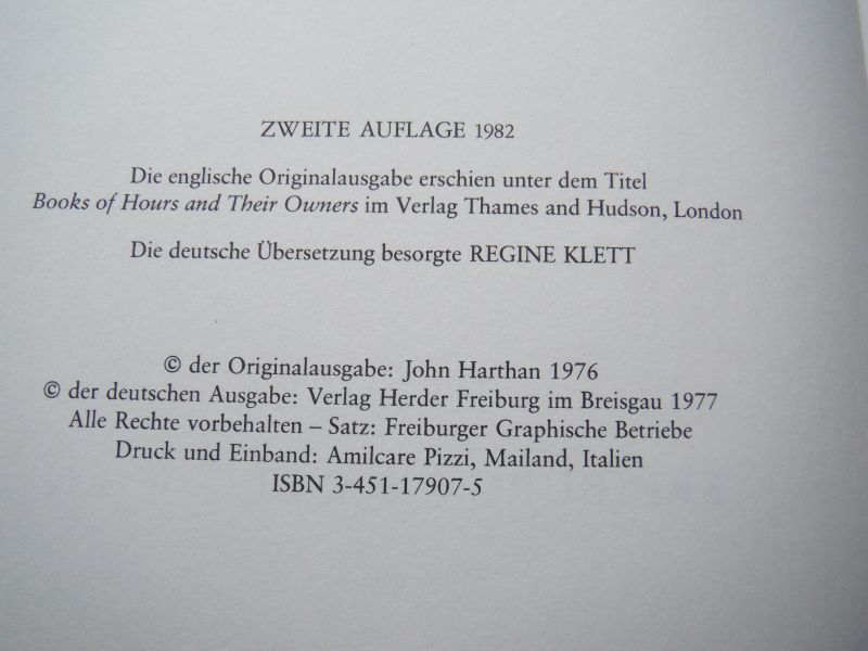 Harthan, J. - Stundenbücher