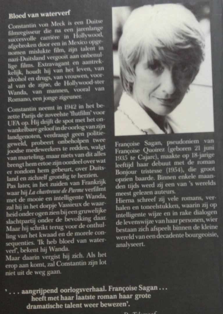 Sagan, Françoise - Bloed van waterverf