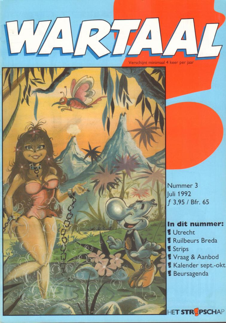 Diverse tekenaars / auteurs - Wartaal nummer 03, juli 1992, verenigingsblad van het Stripschap, geniete softcover, gave staat